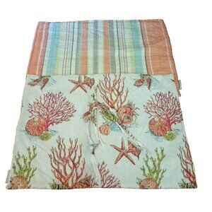 Levtex Home Pillow Shams Ocean Life Beach House Stripe Peach Lot Of 2 Standard